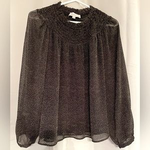 Black and gold work blouse